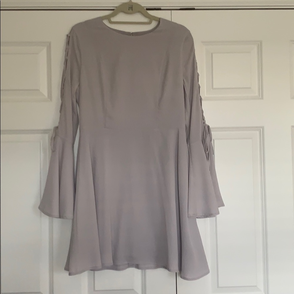 J.O.A Grey Skater Dress with Detailing